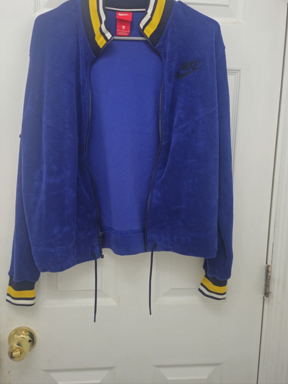 Nike Blue Zip up Jacket with Yellow Stripe Collar